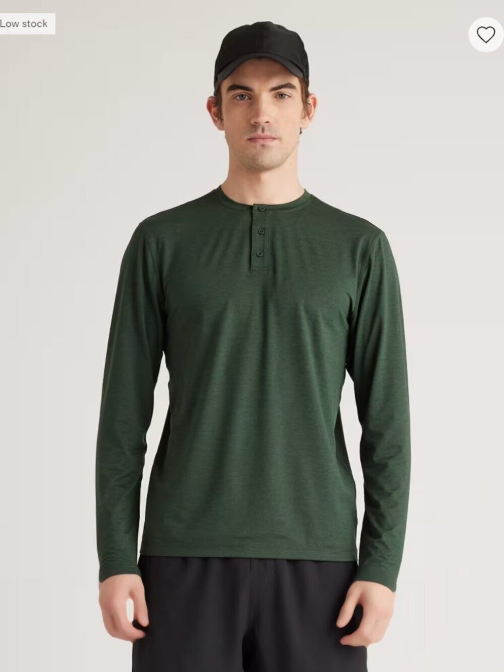NWOT Quince Flowknit Breeze Performance Long Sleeve Henley Tee Olive Size Large